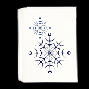 Greeting Card - Snowflakes in Formline by Kari Morgan (K'alaajex)-Card-Kari Morgan Designs-[authentic indigenous design]-[native art Christmas card]-[best bc gift]-All The Good Things From BC