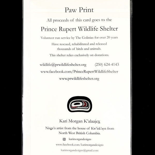 Greeting Card - Wildlife Paw by Kari Morgan (K'alaajex)-Card-Kari Morgan Designs-[authentic indigenous design]-[native art Christmas card]-[best bc gift]-All The Good Things From BC