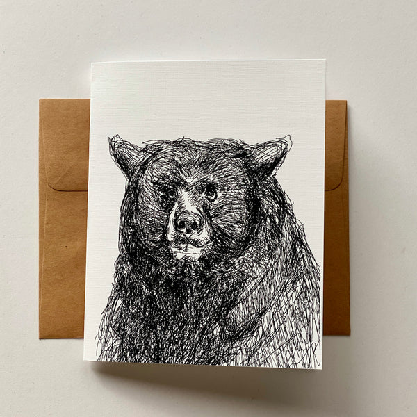 Greeting Card - Black Bear by Michaela Ivancova-Card-MachiMela Art-[bc artist]-[local bc gift]-[original artwork bc]-All The Good Things From BC