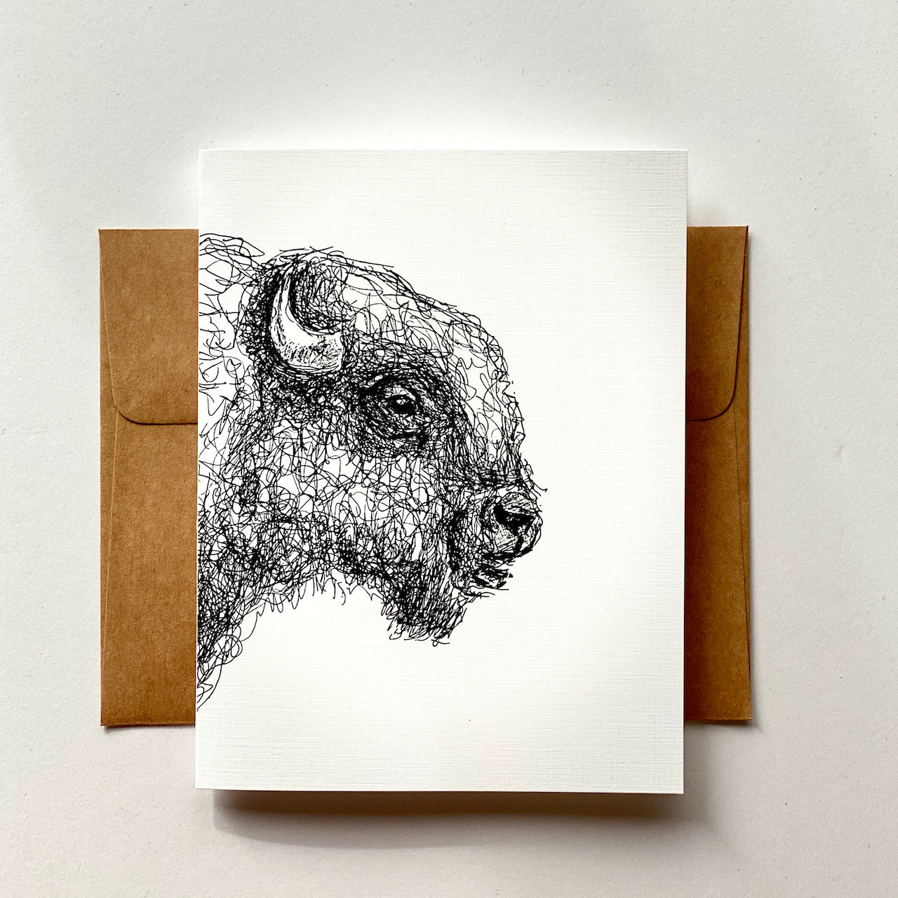 Greeting Card - Bison by Michaela Ivancova-Card-MachiMela Art-[bc artist]-[local bc gift]-[original artwork bc]-All The Good Things From BC