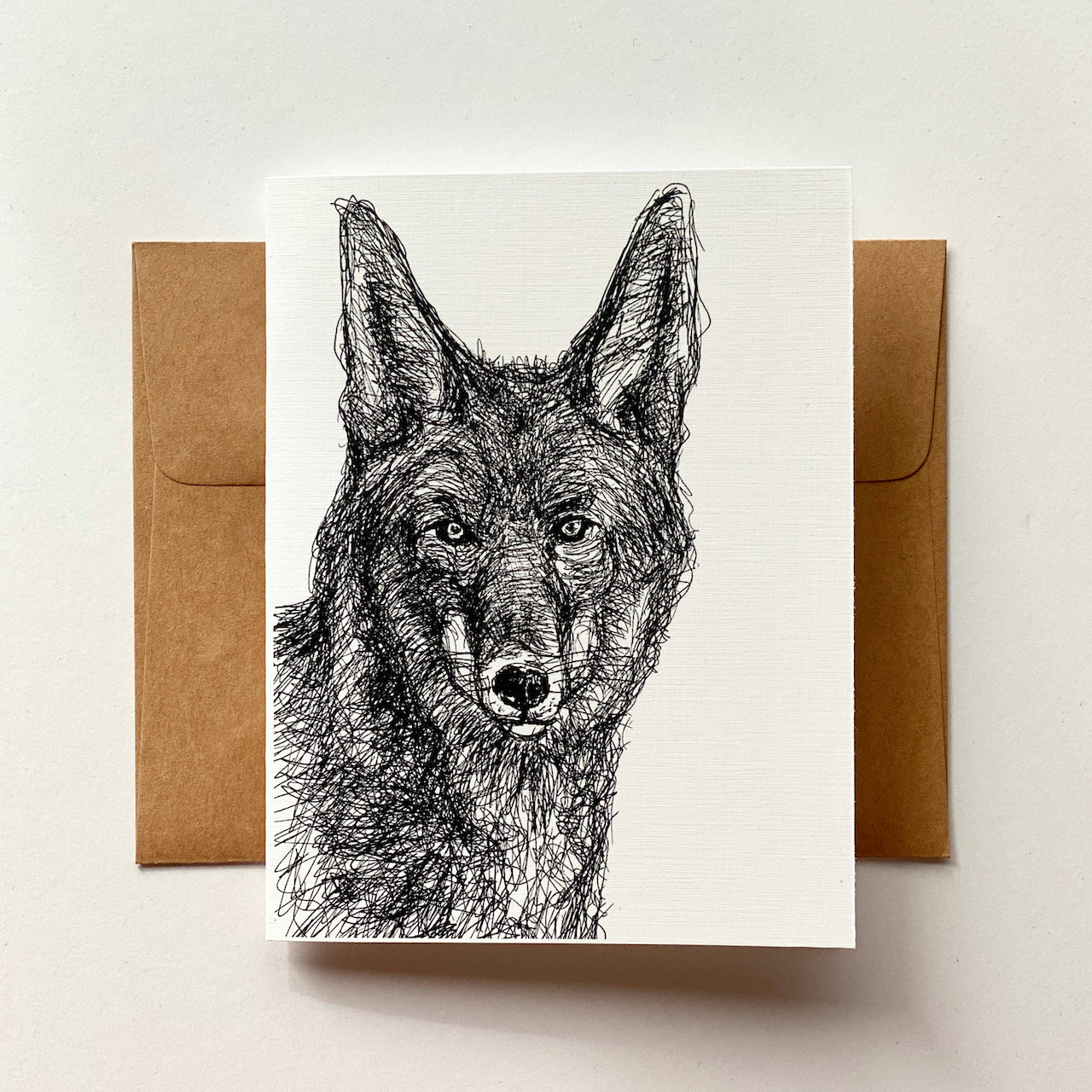 Greeting Card - Coyote by Michaela Ivancova-Card-MachiMela Art-[bc artist]-[local bc gift]-[original artwork bc]-All The Good Things From BC