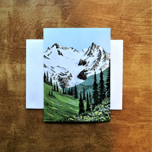 Greeting Card - Overlord Mountain & Fissile Peak by Shelly Wonnacott-Card-Shelly Wonnacott-[made in bc]-[whistler artist]-[whistler memory]-All The Good Things From BC