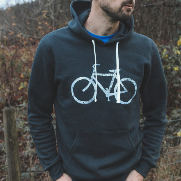 Unisex Hoodie - Bike by Kindred Coast (Navy)-Hoodie-Kindred Coast-[made in canada]-[made in bc]-[good local gift]-All The Good Things From BC