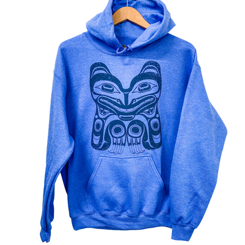 Unisex Hoodie - Bear by Jesse Brillon (Blue)-Hoodie-Totem Design House-S-All The Good Things From BC