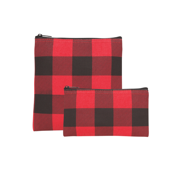 Snack Bag - Heritage Buffalo Check (2 pcs)-Lunch Bag-Danica Studio-[designed in bc]-[zip pouch]-[best gift for organizers]-All The Good Things From BC