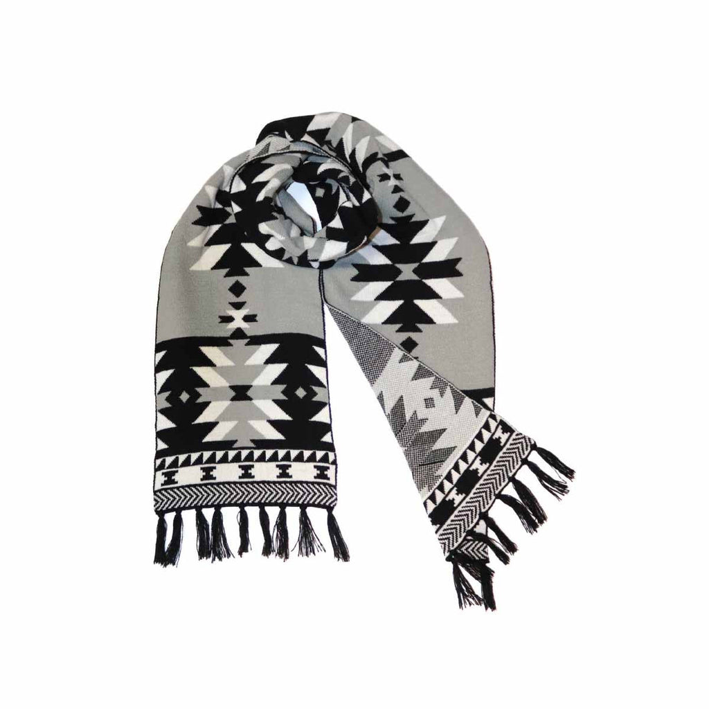 Knitted Shawl - Visions Of Our Ancestors by Leila Stogan-Shawl-Native Northwest-[female scarves]-[fashion women scarves canada]-[native indigenous design bc canada]-All The Good Things From BC