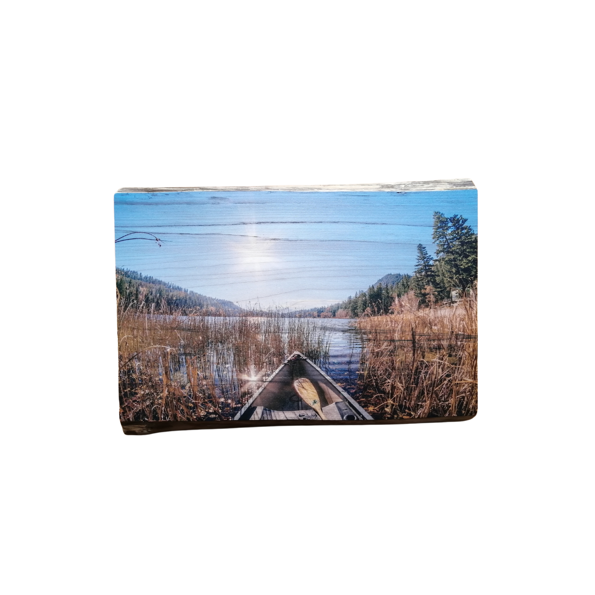 Live Edge Wood Wall Art Print - Fancy Paddling Your Own Canoe by Martin Bell (Large)