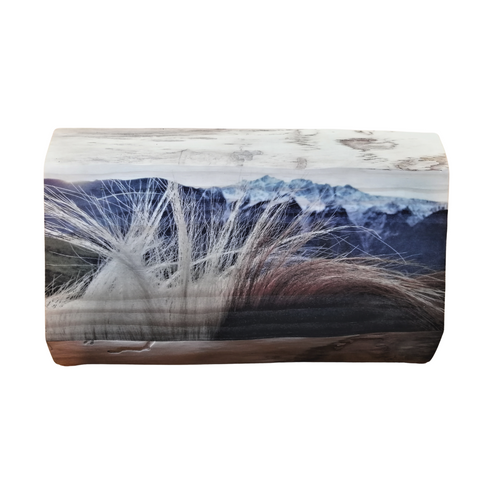 Live Edge Wood Wall Art Print - Mountains & Mane by Adela Beranek (Large)