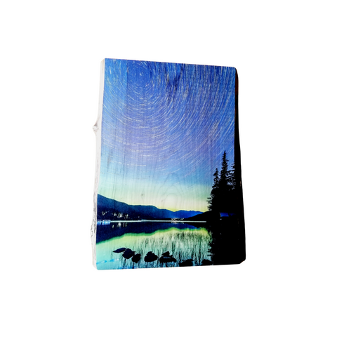 Live Edge Wood Wall Art Print - Starry Skies at Alta Lake, Whistler, BC by Kyle Graham (Large)