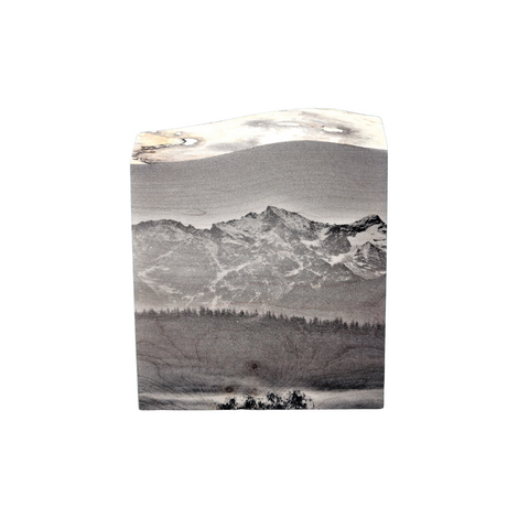 Live Edge Wood Wall Art Print - Morning Ts'zil / Mt.Currie by Adela Beranek (Small)