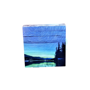 Live Edge Wood Wall Art Print - Starry Skies at Alta Lake, Whistler BC by Kyle Graham (Small)