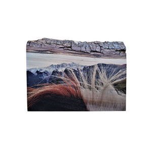 Live Edge Wood Wall Art Print - Mountains & Mane by Adela Beranek (Small)