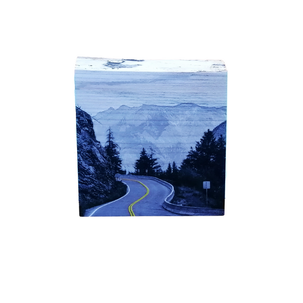 Live Edge Wood Wall Art Print - Road to Adventure by Martin Bell (Small)