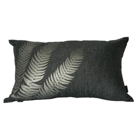 Hemp Pillow Cover 12x18 - Fern by Totem Design House (Charcoal Grey)-Pillow Case-Totem Design House-All The Good Things From BC
