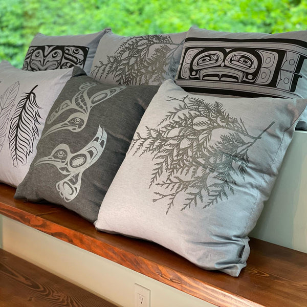 Hemp Pillow Cover 18x18 - Cedar by Totem Design House (Light Grey)-Pillow Case-Totem Design House-All The Good Things From BC