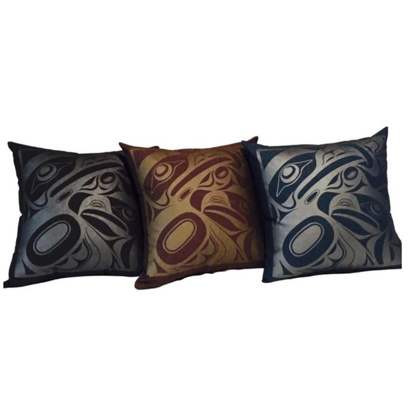 Hemp Pillow Cover 18x18 - Raven Mother & Child by Totem Design House (Warm Brown)-Pillow Case-Totem Design House-All The Good Things From BC