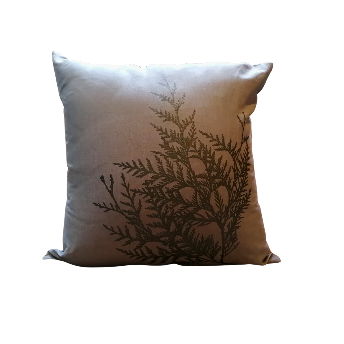 Hemp Pillow Cover 18x18 - Cedar by Totem Design House (Light Grey)-Pillow Case-Totem Design House-[designed in bc]-[authentic indigenous]-[canada native art]-All The Good Things From BC
