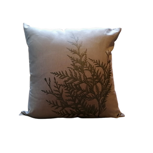 Hemp Pillow Cover 18x18 - Cedar by Totem Design House (Light Grey)-Pillow Case-Totem Design House-[designed in bc]-[authentic indigenous]-[canada native art]-All The Good Things From BC