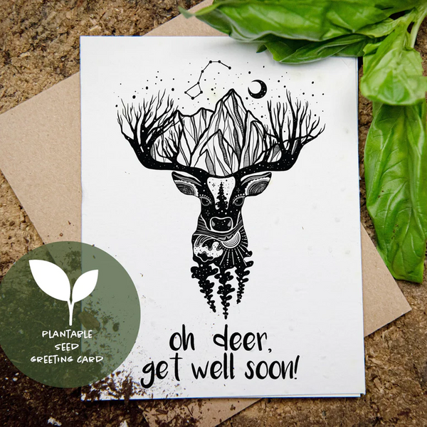 Plantable Greeting Card - Oh Deer Get Well Soon by Mountain Mornings