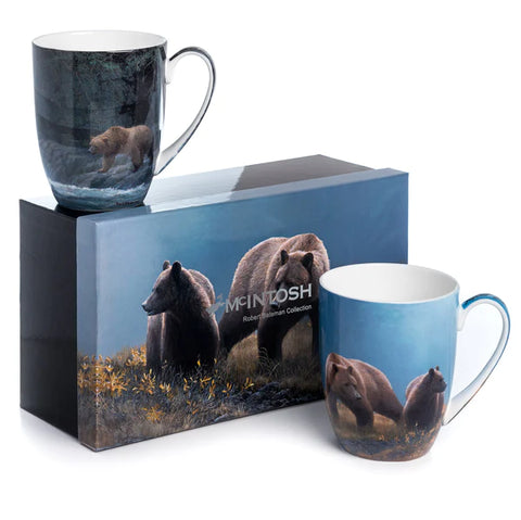 Coffee Mug - Grizzlies by Robert Bateman (Gift Box Set of 2)-Coffee Mug-McIntosh-[authentic indigenous design]-[native artist canada]-[bc gift]-All The Good Things From BC