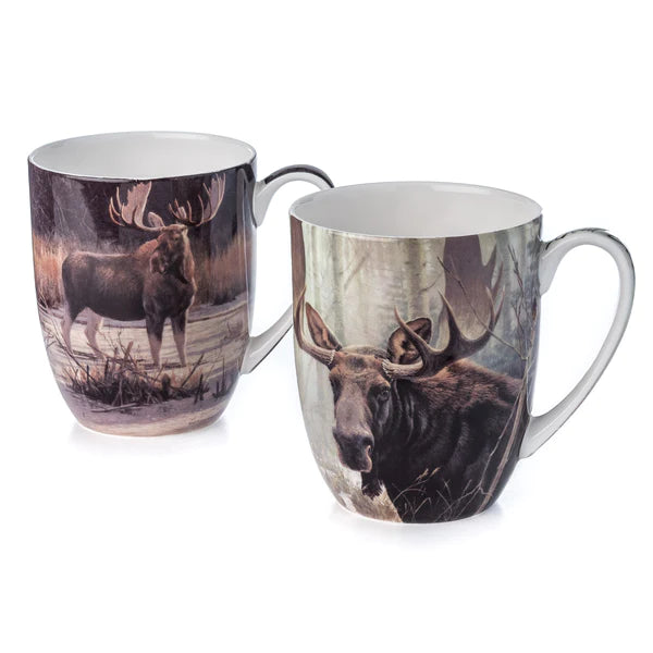 Coffee Mug - Moose by Robert Bateman (Gift Box Set of 2)-Coffee Mug-McIntosh-[authentic indigenous design]-[native artist canada]-[bc gift]-All The Good Things From BC