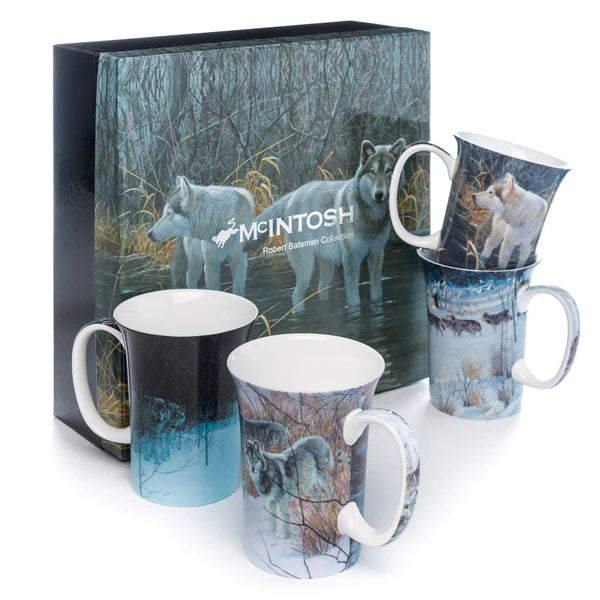 Coffee Mug - Wolves by Robert Bateman (Gift Box Set of 4)-Coffee Mug-McIntosh-[authentic indigenous design]-[native artist canada]-[bc gift]-All The Good Things From BC