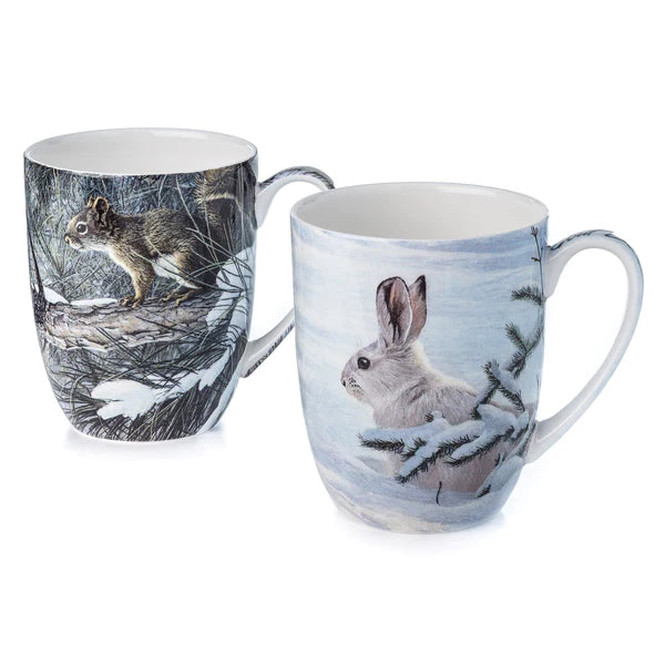 Coffee Mug - Woodland Animals by Robert Bateman (Gift Box Set of 2)-Coffee Mug-McIntosh-[authentic indigenous design]-[native artist canada]-[bc gift]-All The Good Things From BC