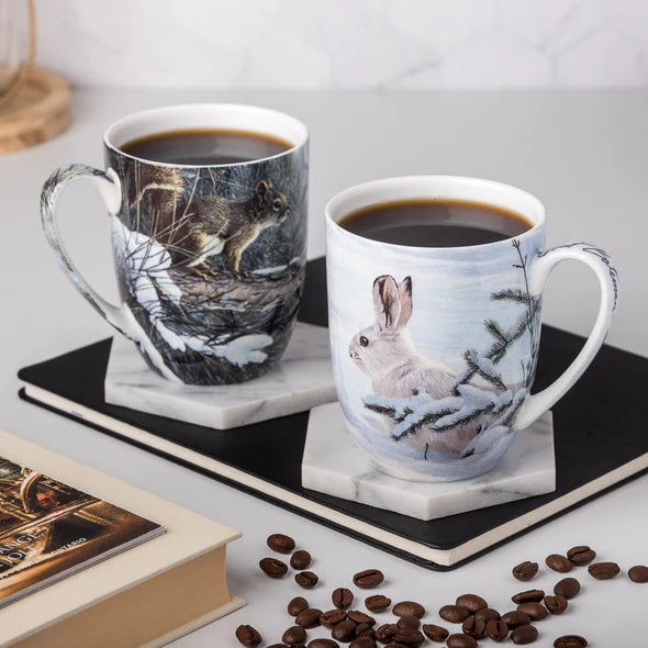 Coffee Mug - Woodland Animals by Robert Bateman (Gift Box Set of 2)-Coffee Mug-McIntosh-[authentic indigenous design]-[native artist canada]-[bc gift]-All The Good Things From BC