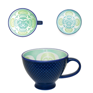 Porcelain Coffee Mug & Plate Set - Moon by Simone Diamond-Native Northwest-[authentic indigenous design]-[native artist canada]-[bc gift]-All The Good Things From BC