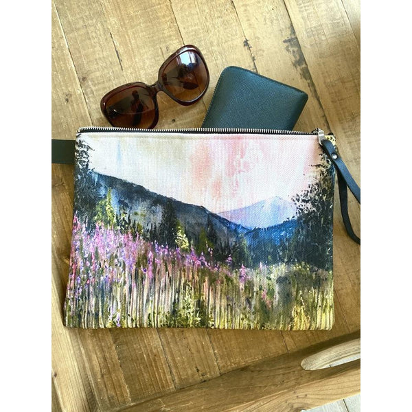 Canvas Zipper Pouch Bag - Fireweed by Heidi The Artist-Pouch-Heidi The Artist-[designed in bc]-[zip pouch]-[best gift for organizers]-All The Good Things From BC