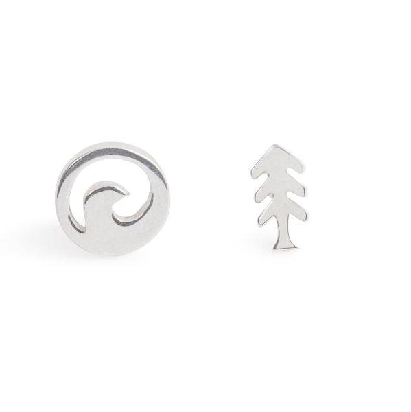 Silver Earring - Studs - Tree & Wave by Treeline Collective-Earrings-Treeline Collective-[beautiful silver jewerly for women]-[925 sterling silver]-[best gift for her designed in canada]-All The Good Things From BC