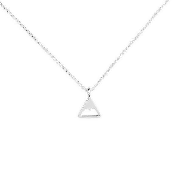 Silver Necklace with Charm - Mountain by Treeline Collective (mini)-Necklaces-Treeline Collective-[beautiful silver jewerly for women]-[925 sterling silver]-[best gift for her designed in canada]-All The Good Things From BC