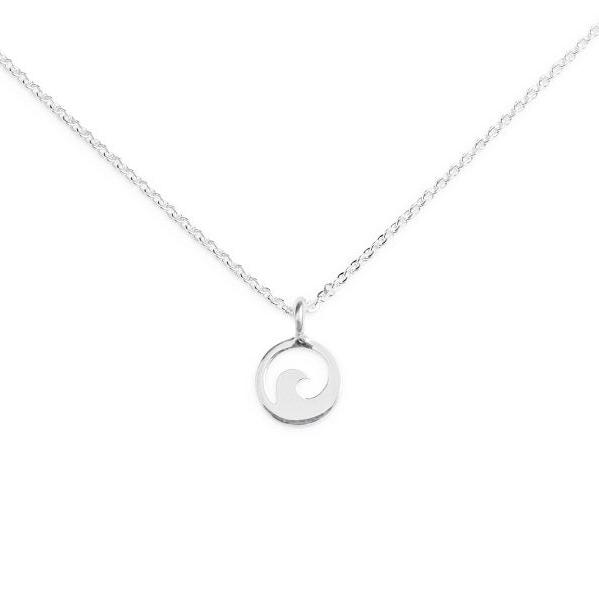 Silver Necklace with Charm - Wave by Treeline Collective (mini)-Necklaces-Treeline Collective-[beautiful silver jewerly for women]-[925 sterling silver]-[best gift for her designed in canada]-All The Good Things From BC