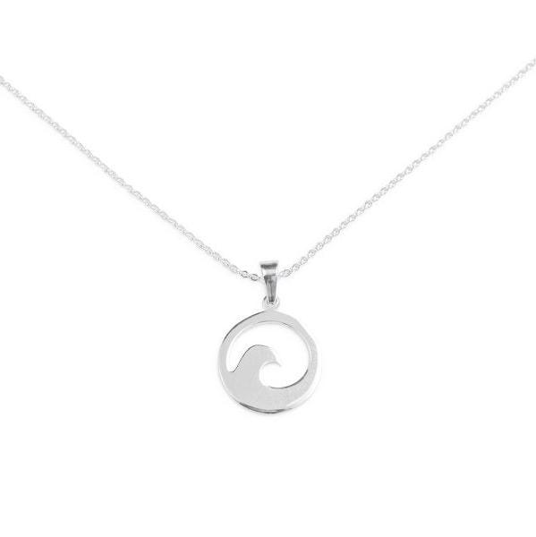 Silver Necklace with Charm - Wave by Treeline Collective-Necklaces-Treeline Collective-[beautiful silver jewerly for women]-[925 sterling silver]-[best gift for her designed in canada]-All The Good Things From BC