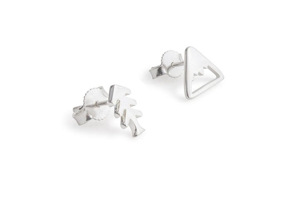 Silver Earring - Studs - Tree & Mountain by Treeline Collective-Earrings-Treeline Collective-[beautiful silver jewerly for women]-[925 sterling silver]-[best gift for her designed in canada]-All The Good Things From BC