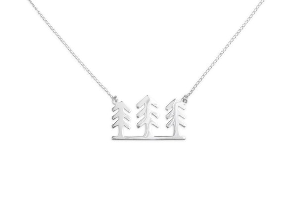 Silver Necklace with Charm - Forest by Treeline Collective-Necklaces-Treeline Collective-[beautiful silver jewerly for women]-[925 sterling silver]-[best gift for her designed in canada]-All The Good Things From BC