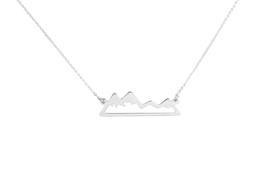 Silver Necklace with Charm - Mountains by Treeline Collective-Necklaces-Treeline Collective-[beautiful silver jewerly for women]-[925 sterling silver]-[best gift for her designed in canada]-All The Good Things From BC