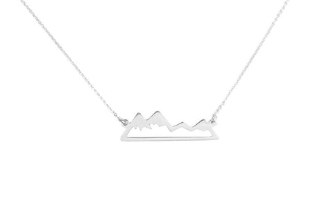 Silver Necklace with Charm - Mountains by Treeline Collective-Necklaces-Treeline Collective-[beautiful silver jewerly for women]-[925 sterling silver]-[best gift for her designed in canada]-All The Good Things From BC