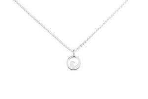Silver Necklace with Charm - Wave by Treeline Collective (mini)-Necklaces-Treeline Collective-[beautiful silver jewerly for women]-[925 sterling silver]-[best gift for her designed in canada]-All The Good Things From BC