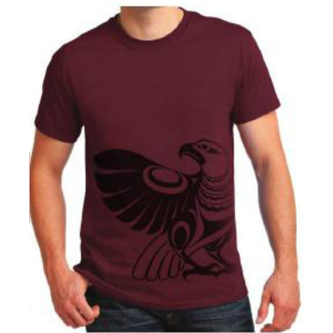 t-shirt eagle simone diamond cotton t-shirt maroon color perfect gift unique gift authentic indigenous art design canada