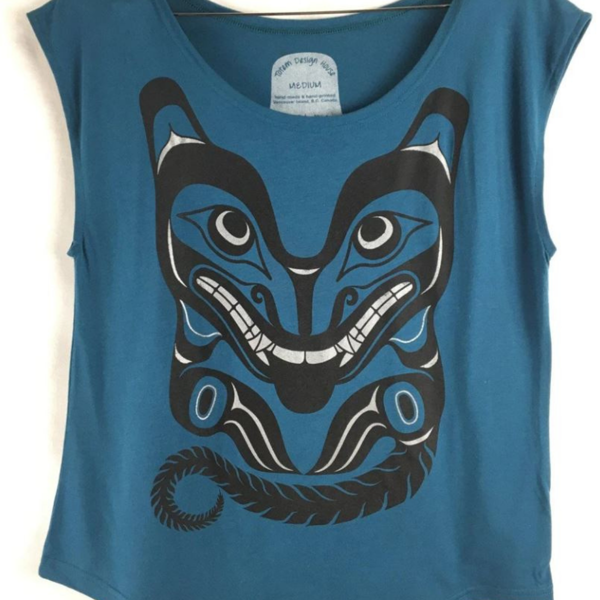 Women's T-Shirt - Wolf by Jesse Brillon (Teal)-Totem Design House-S-All The Good Things From BC