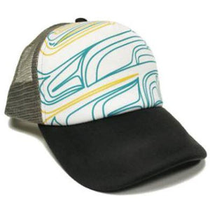 Trucker Hat - Reflecting Eagle by Morgan Asoyuf (nee.Green)-Hat-Native Northwest-[best gift idea for him]-[authentic indigenous designs canada]-[native hats canada]-All The Good Things From BC