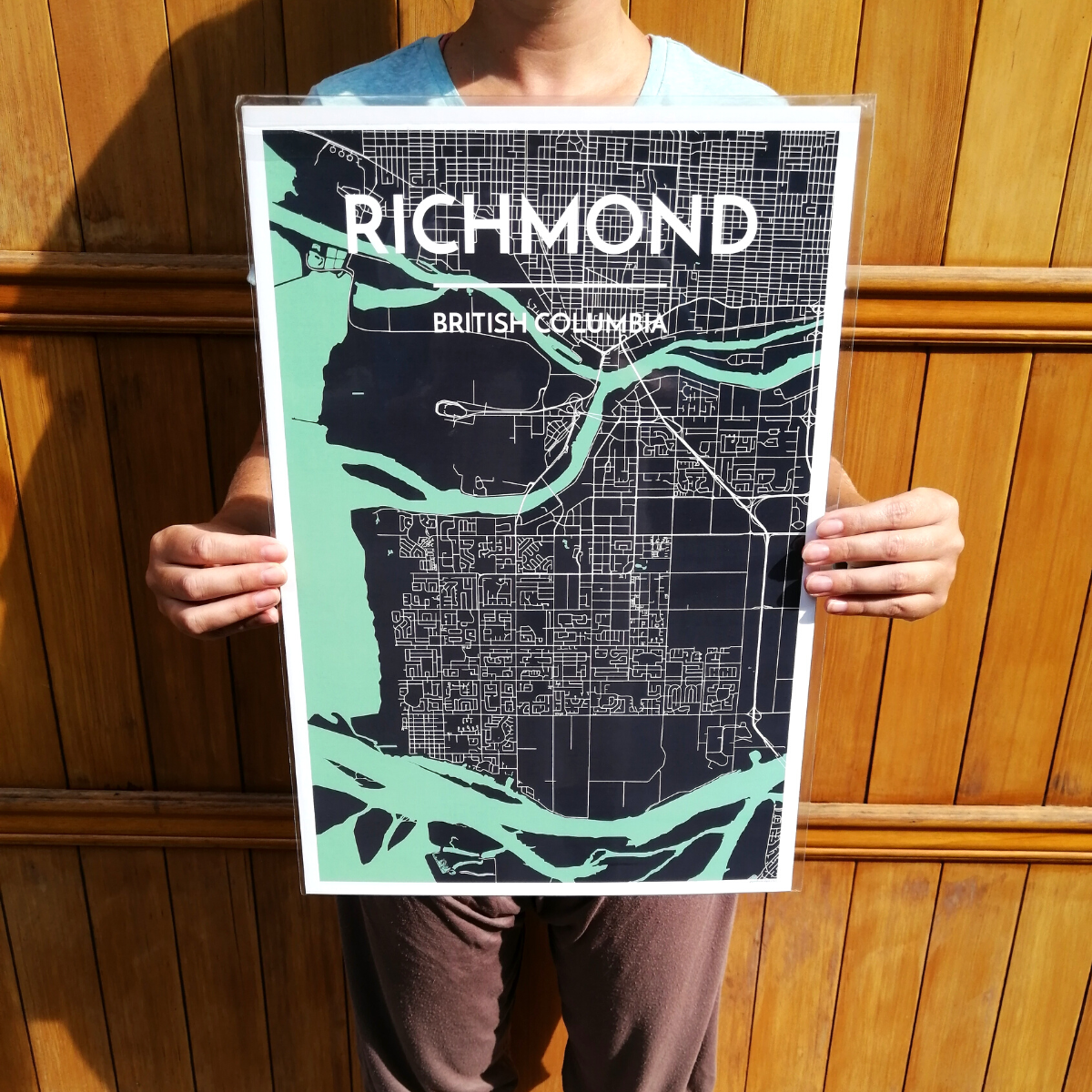 Wall Art Print - Richmond (Green, Paper)-Art Print-Point Two Design-[made in bc]-[best bc gift map lover]-[city map art print local]-All The Good Things From BC