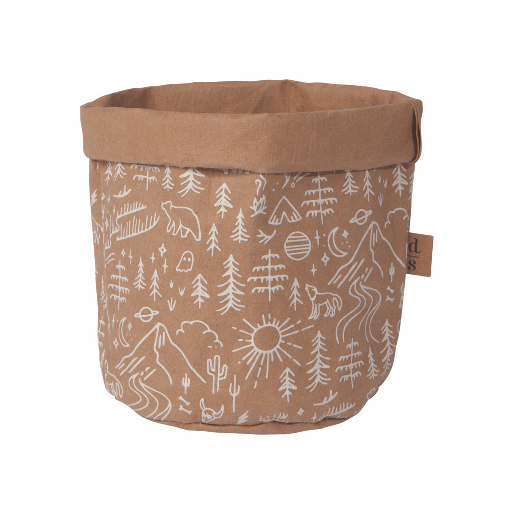 Washable Paper Basket - Stay Wild (Medium)-Basket-Danica Studio-[desktop organizer]-[designed in bc]-[suitable for plants]-All The Good Things From BC