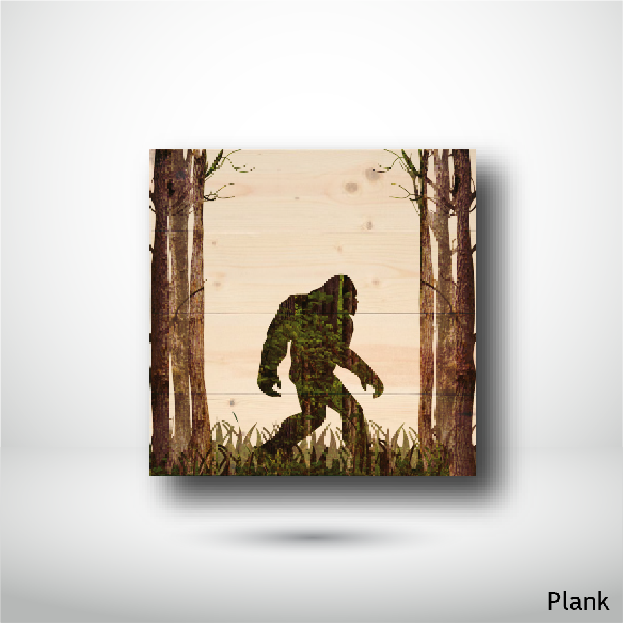 wooden art print plank sasquatch big food home decor made in bc best gift idea for him