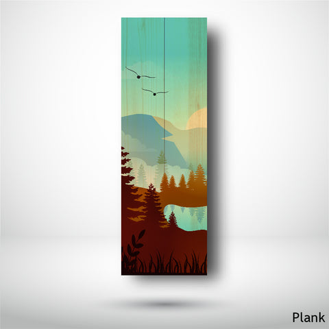 Wood Wall Art Print - Bird's Eye View (7x21, Plank)