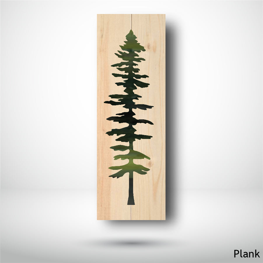 Wood Wall Art Print - Sitka Tree (7x21, Plank)