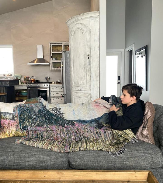 Woven Tapestry Blanket - Fireweed at Dusk by Heidi The Artist-Blanket-Heidi The Artist-[bc artist]-[designed in bc]-[perfect gift]-All The Good Things From BC