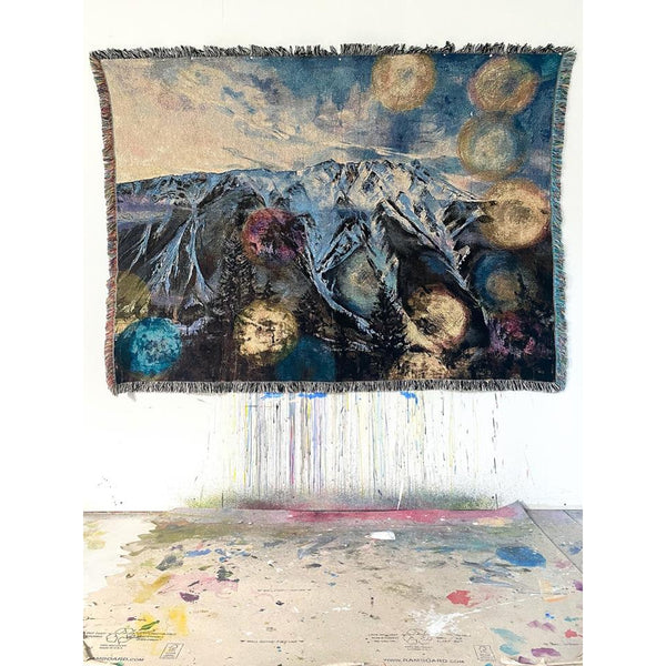 Woven Tapestry Blanket - Ts'zil - Mt Currie Twilight Bubbles by Heidi The Artist-Blanket-Heidi The Artist-[bc artist]-[designed in bc]-[perfect gift]-All The Good Things From BC