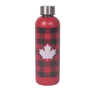 Traditional Red Buffalo Plaid Stainless Steel Wide Mouth Water Bottle
